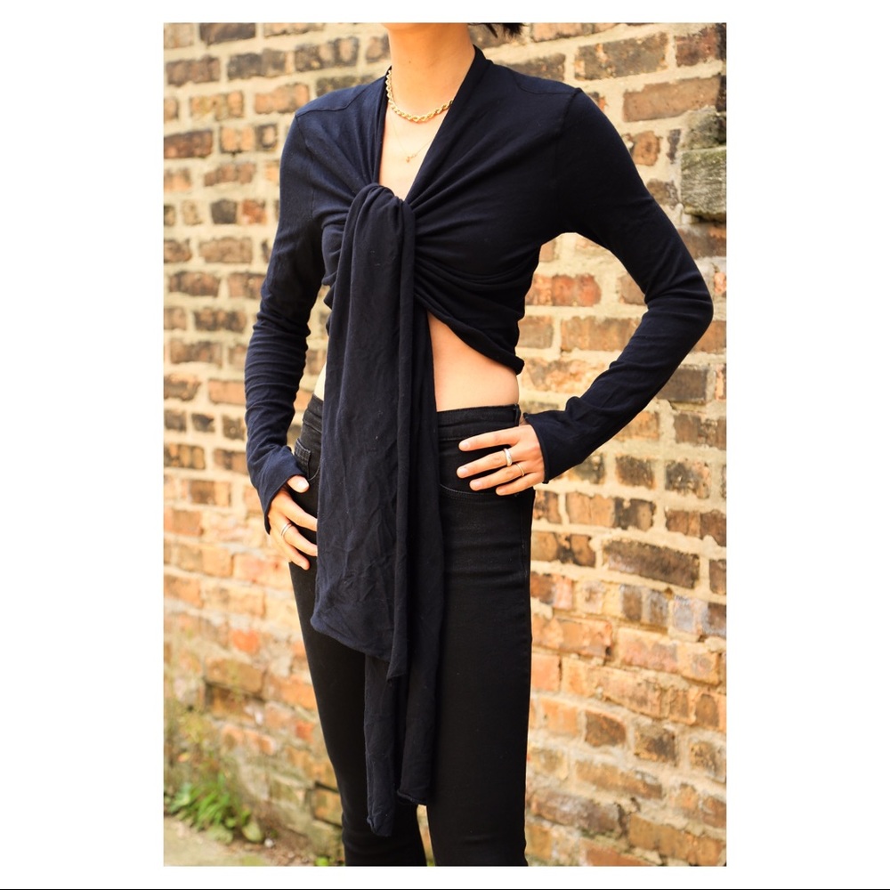 The most gorgeous cotton wrap top in black